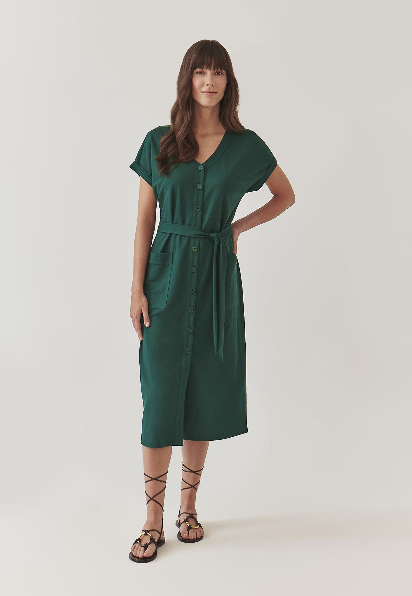 ÚPLETOVÉ KOŠILOVÉ ŠATY - WANKARMI ÚPLETOVÉ KOŠILOVÉ ŠATY - WANKARMI ZELENÁ 98634