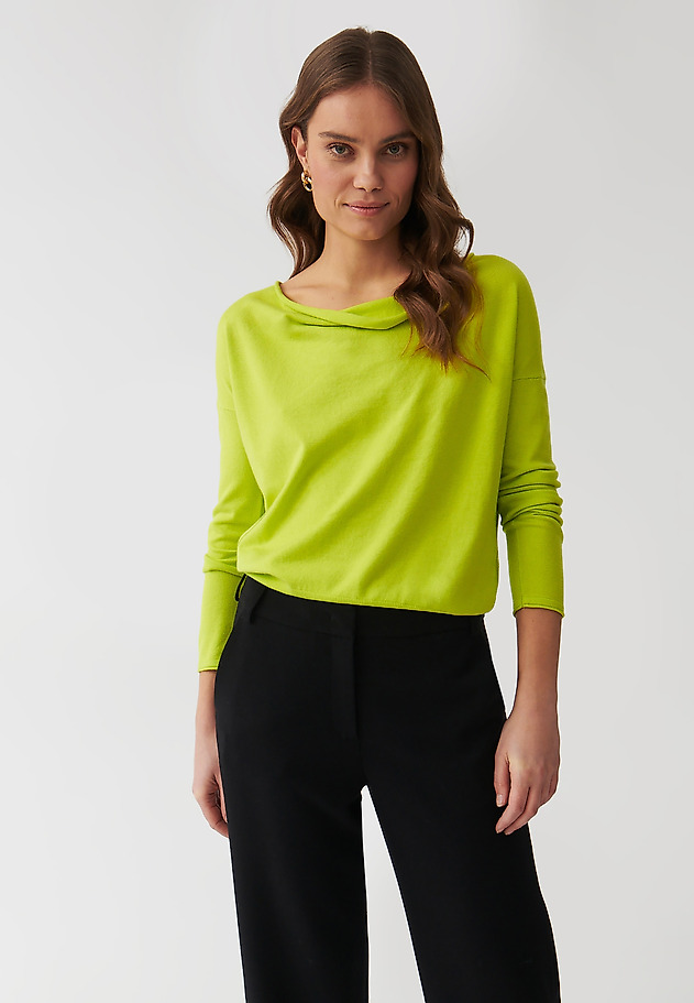 LADIES’ SWEATER WITH WATER NECKLINE - LIVO LADIES’ SWEATER WITH WATER NECKLINE - LIVO ZIELONY 3