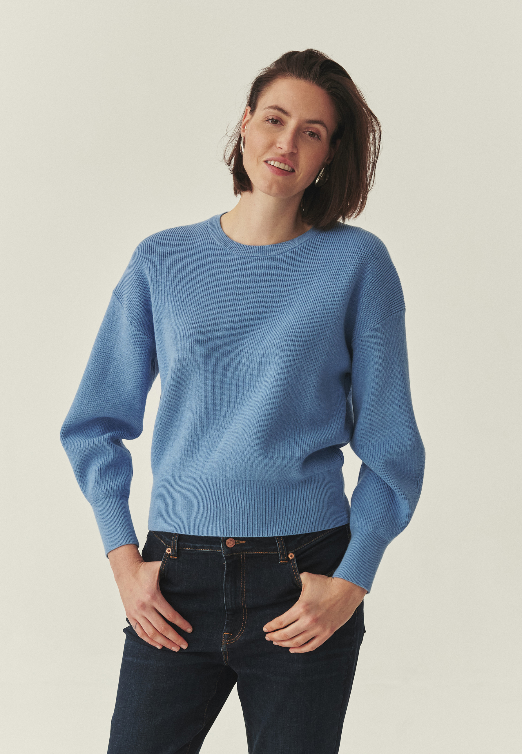 CASUAL JUMPER WITH LENZING™ ECOVERO™ VISCOSE - SHUE BLUE 2