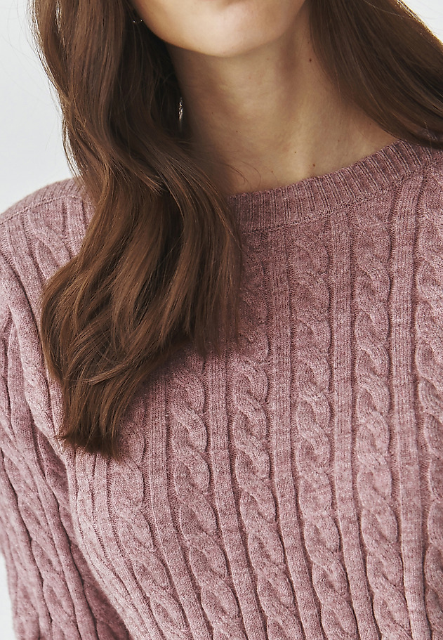 CLASSIC LADIES' JUMPER WITH BOAT NECKLINE — WILLOW CLASSIC LADIES' JUMPER WITH BOAT NECKLINE — WILLOW FIOLETOWY 4