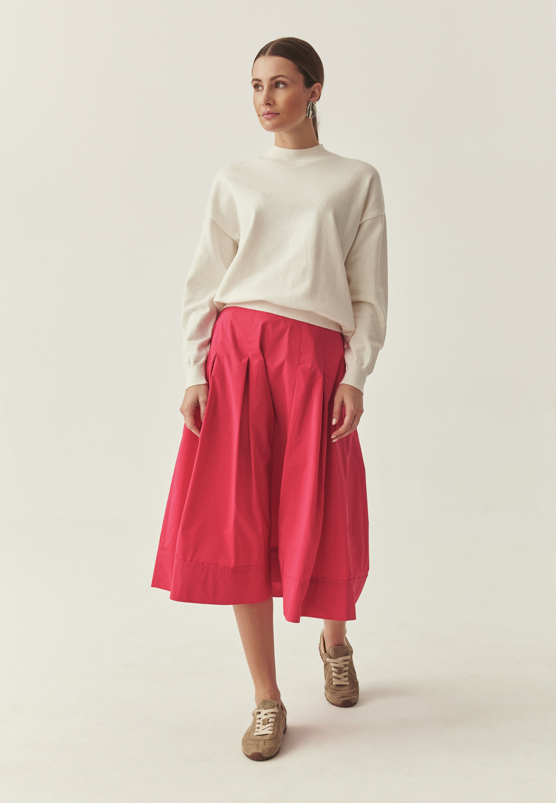 ROZKLOSZOWANA SPÓDNICA Z TAFTY - TAFTIKO 1 RÓŻOWY 2