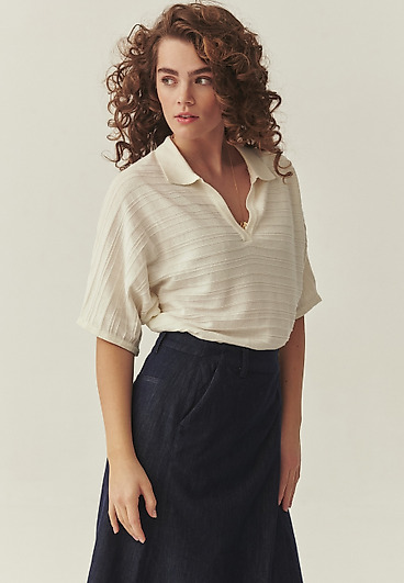 DZIANINOWA BLUZKA Z KOŁNIERZYKIEM - LIVIRI DZIANINOWA BLUZKA Z KOŁNIERZYKIEM - LIVIRI