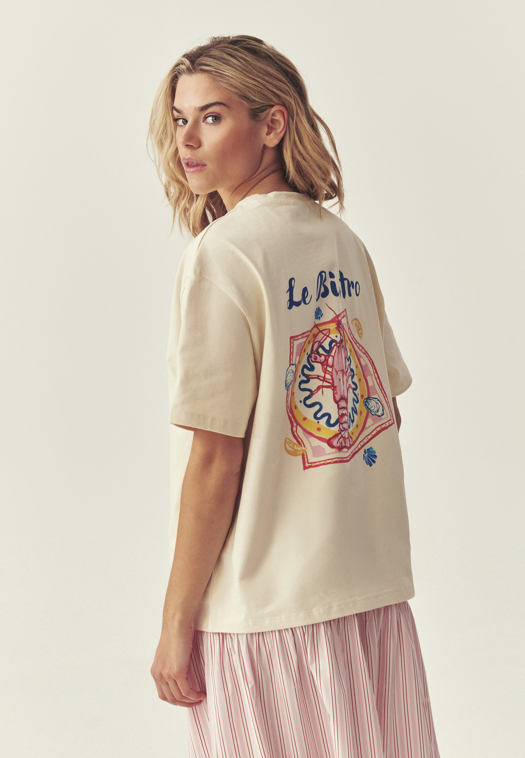 BAWEŁNIANY T-SHIRT Z NADRUKIEM - MAR