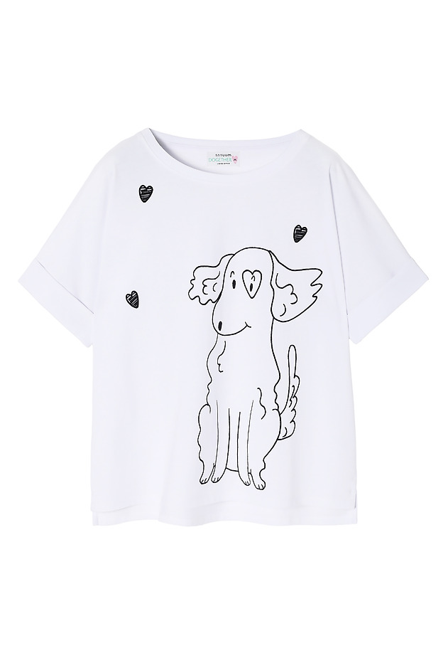TRICOU LEJER DE DAMĂ, CU MOTIV LINIAR DE CÂINE - LIKE TRICOU LEJER DE DAMĂ, CU MOTIV LINIAR DE CÂINE - LIKE ALB 6
