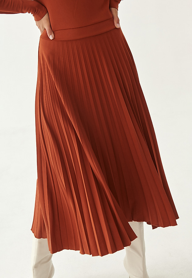 DZIANINOWA SUKIENKA DAMSKA MIDI OKSI DZIANINOWA SUKIENKA DAMSKA MIDI OKSI POMARAŃCZOWY 4