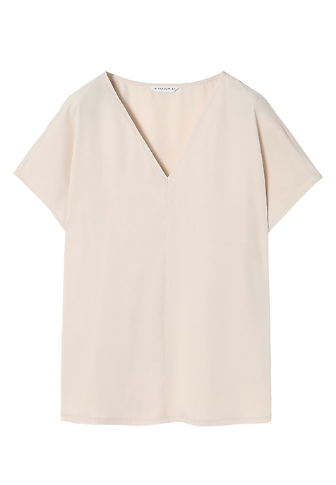 LADIES’ BLOUSE WITH V-SHAPED NECKLINE - SIRO BEIGE 2