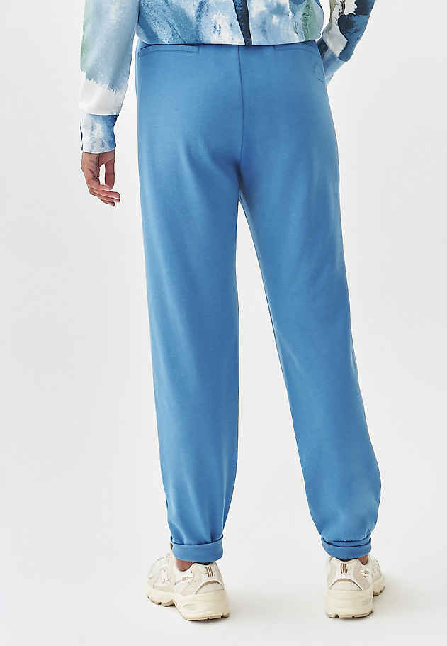 LADIES' KNITTED TROUSERS WITH RIBBED WAISTBAND - SENTI 1 LADIES' KNITTED TROUSERS WITH RIBBED WAISTBAND - SENTI 1 NIEBIESKI 3