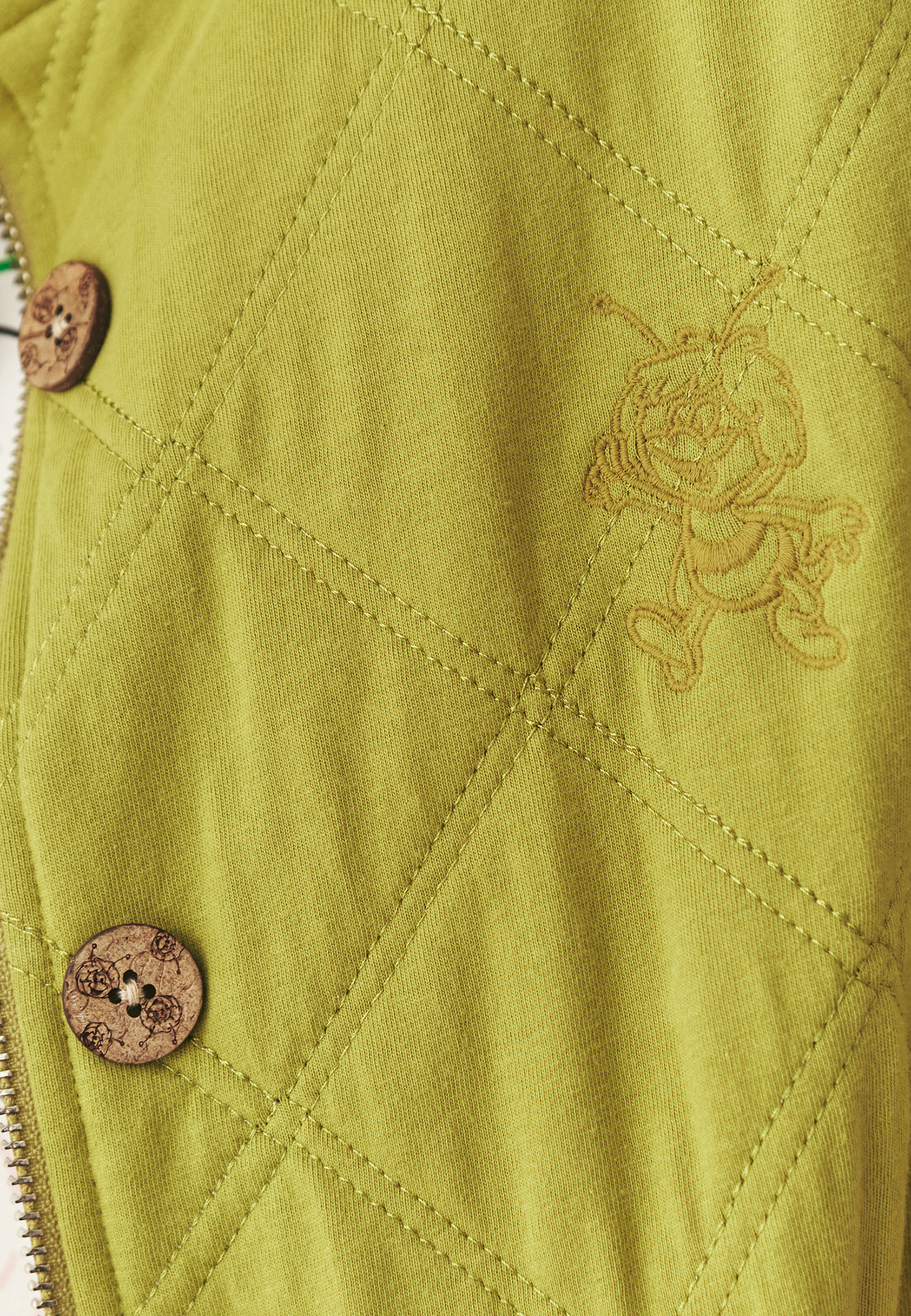 SWOBODNA BLUZA Z BAWEŁNIANEJ DZIANINY - RODENO ZIELONY 2