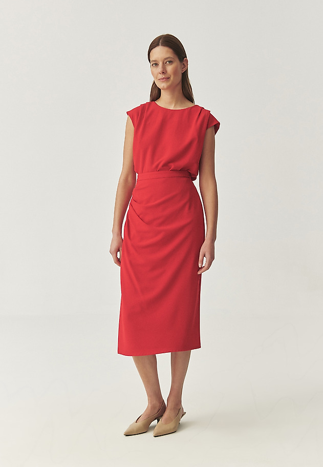 WOVEN BLOUSE WITH A CREASE — CALIMA WOVEN BLOUSE WITH A CREASE — CALIMA CZERWONY 2