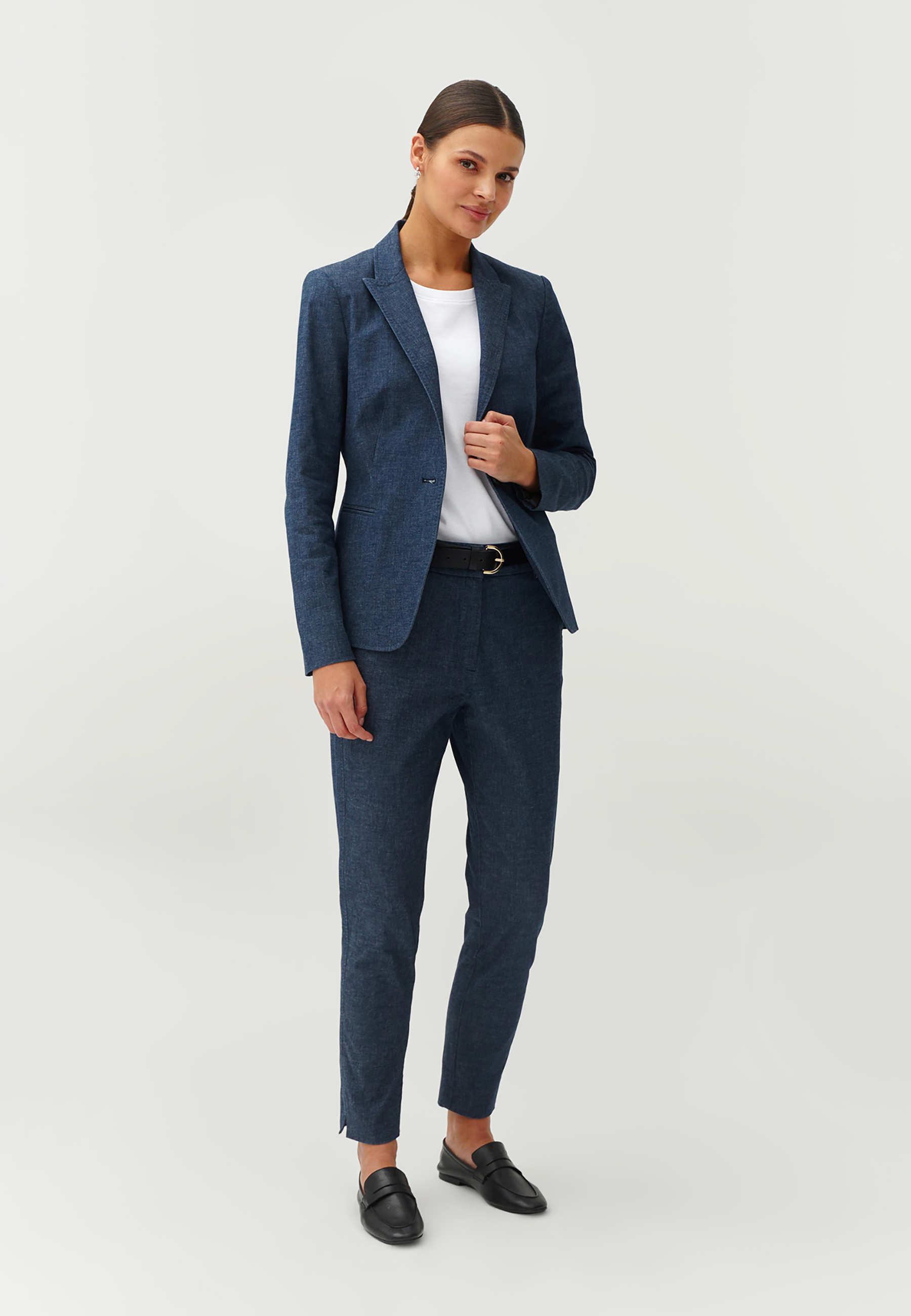 DAMSKI TALIOWANY ŻAKIET DENIMOWY - KAREMA