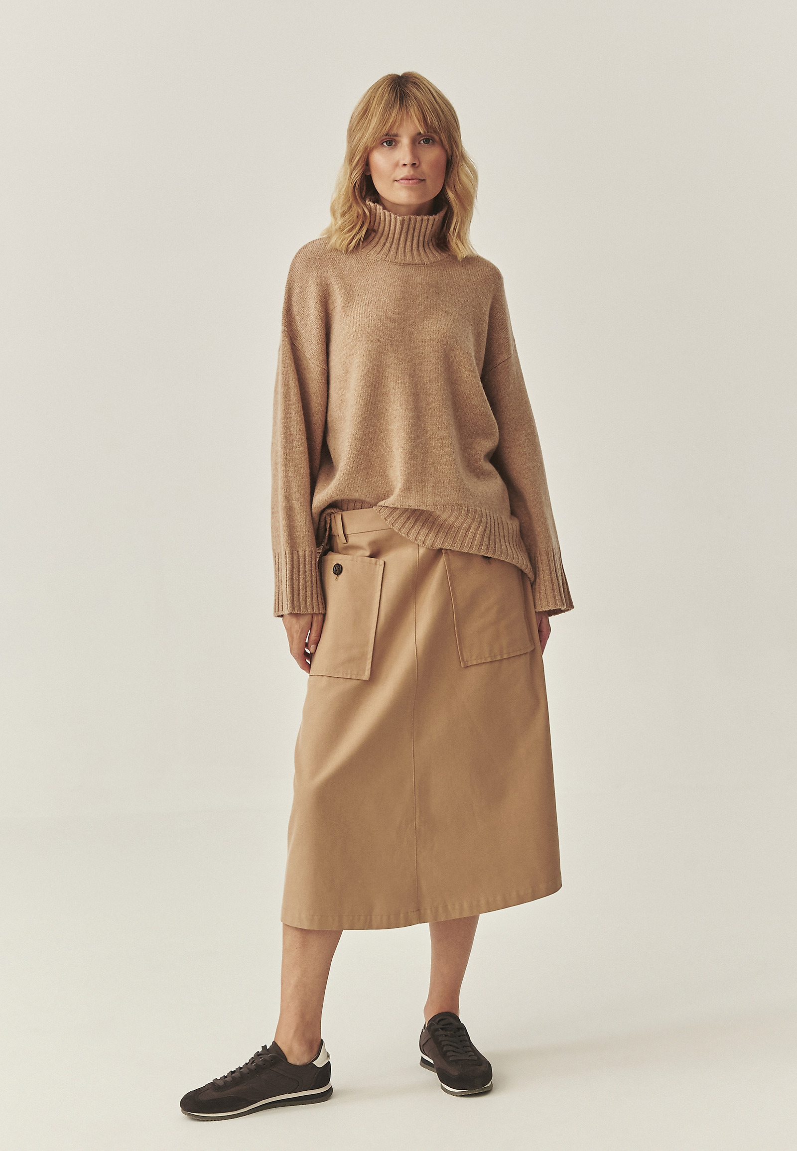 FLARED SKIRT WITH LARGE POCKETS - LONG ISLAND FLARED SKIRT WITH LARGE POCKETS - LONG ISLAND BEIGE 116027
