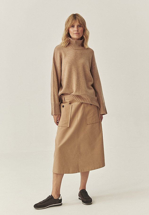 FLARED SKIRT WITH LARGE POCKETS - LONG ISLAND FLARED SKIRT WITH LARGE POCKETS - LONG ISLAND BEIGE 1