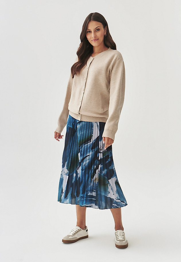LADIES' BOMBER SWEATER WITH PRESS STUDS- ANGIE LADIES' BOMBER SWEATER WITH PRESS STUDS- ANGIE BEIGE 2