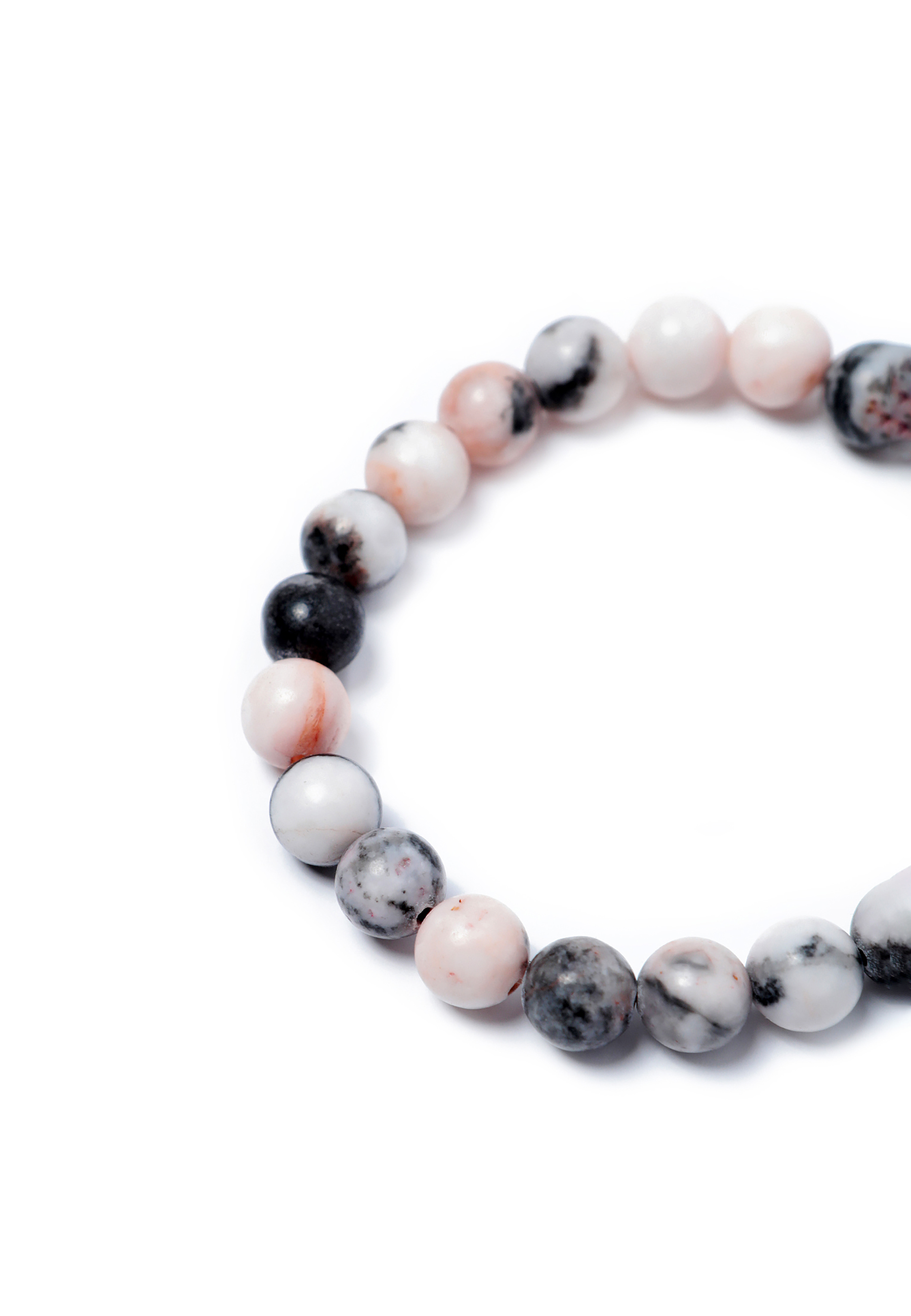 NÁRAMEK NA GUMIČCE Z PŘÍRODNÍHO JASPISU BONI ŠEDÁ 2