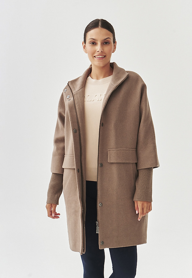 TKANINOWY PŁASZCZ DAMSKI OVERSIZE - IWANA TKANINOWY PŁASZCZ DAMSKI OVERSIZE - IWANA BEŻOWY 6