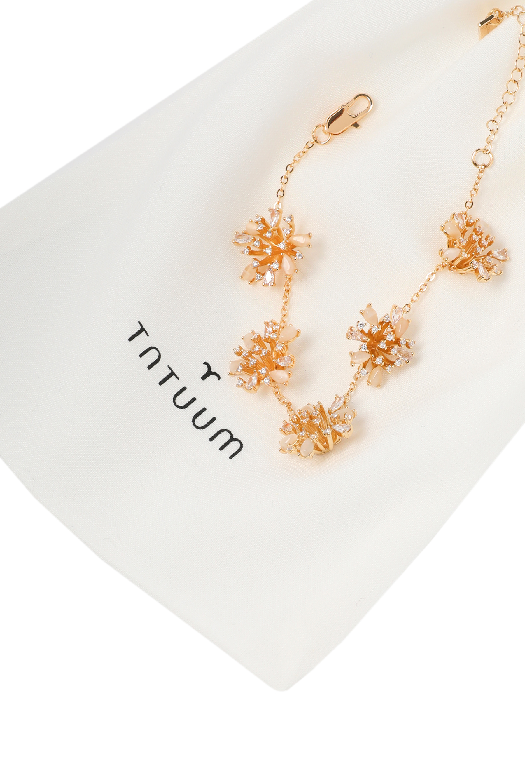 BRANSOLETKA Z KWIATOWYM MOTYWEM - KIWALILO BIAŁY 2