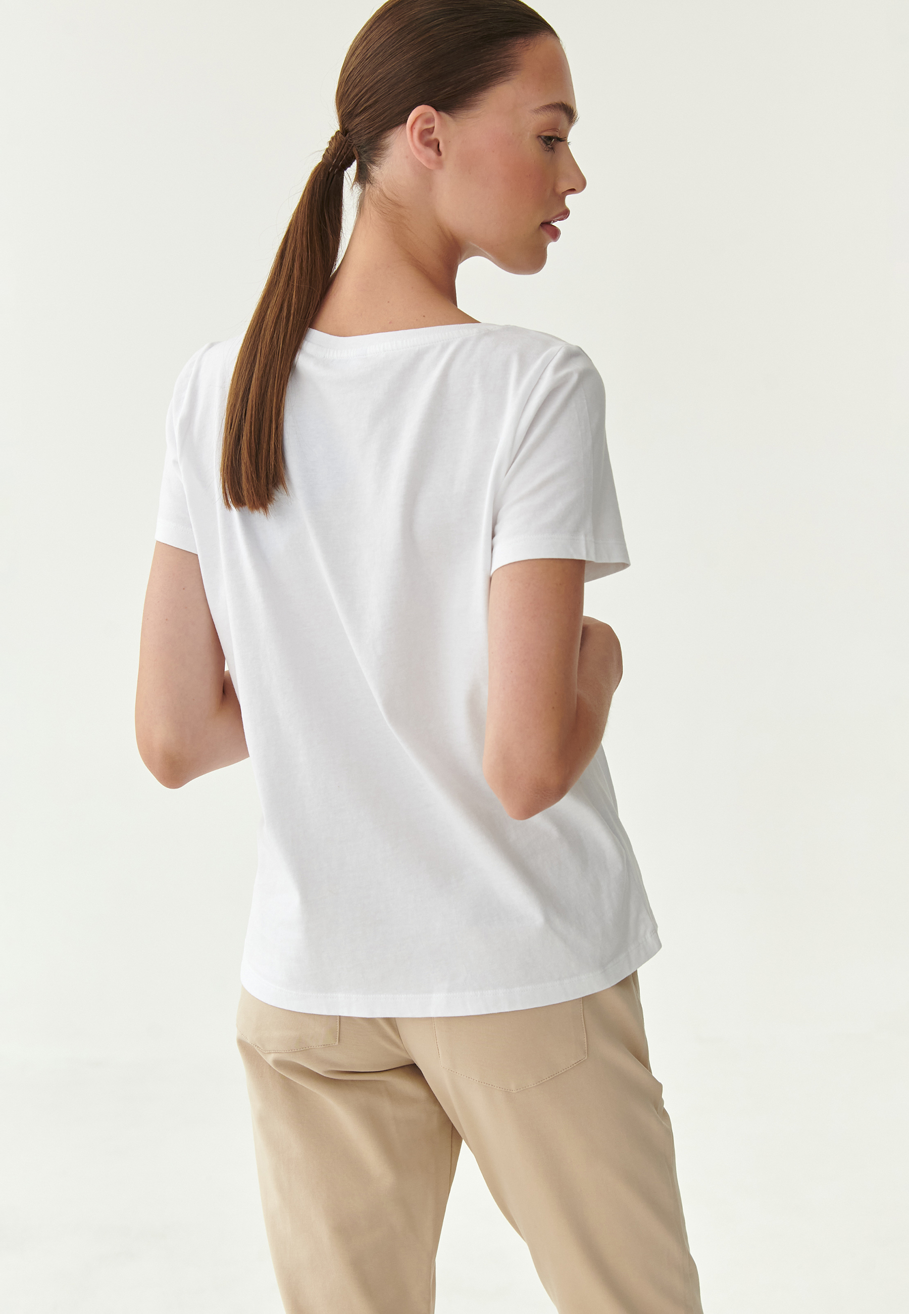 T-SHIRT DAMSKI BAWEŁNIANY SELINA 1 BIAŁY 2