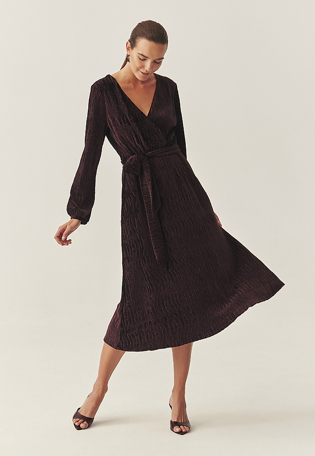 VELOUR MIDI DRESS - KRESE 1 VELOUR MIDI DRESS - KRESE 1 RED 2