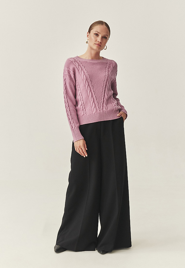 STRUCTURED JUMPER IN THICK YARN - EVERELY STRUCTURED JUMPER IN THICK YARN - EVERELY PURPLE 2