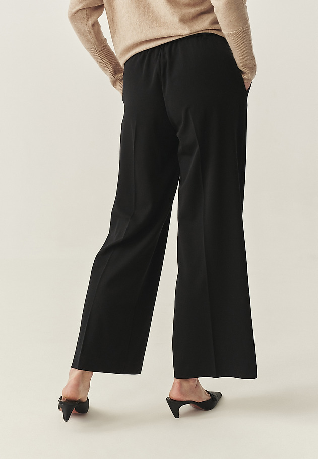 FABRIC TROUSERS WITH WIDE LEG - LUZO FABRIC TROUSERS WITH WIDE LEG - LUZO BLACK 4