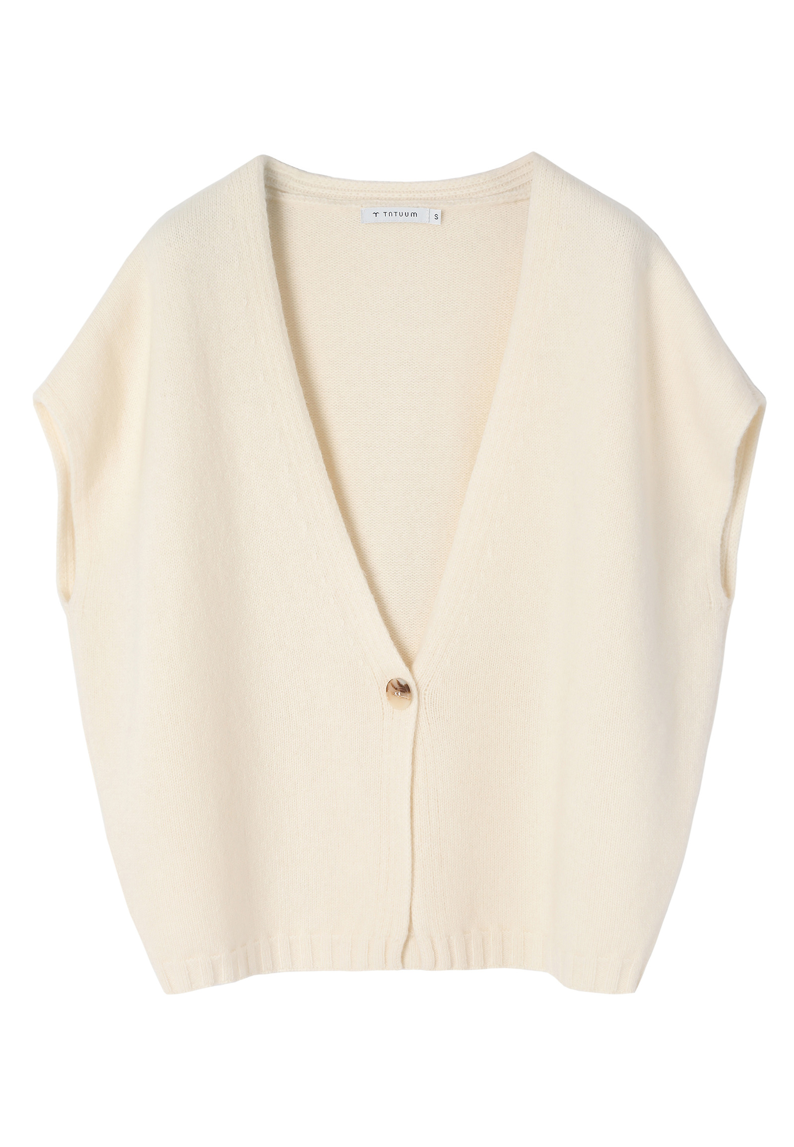 WOOL VEST WITH A BOXY CUT - GINA WOOL VEST WITH A BOXY CUT - GINA BEIGE 115717