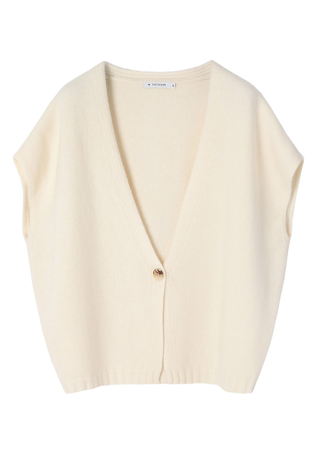 WOOL VEST WITH A BOXY CUT - GINA WOOL VEST WITH A BOXY CUT - GINA BEIGE 6