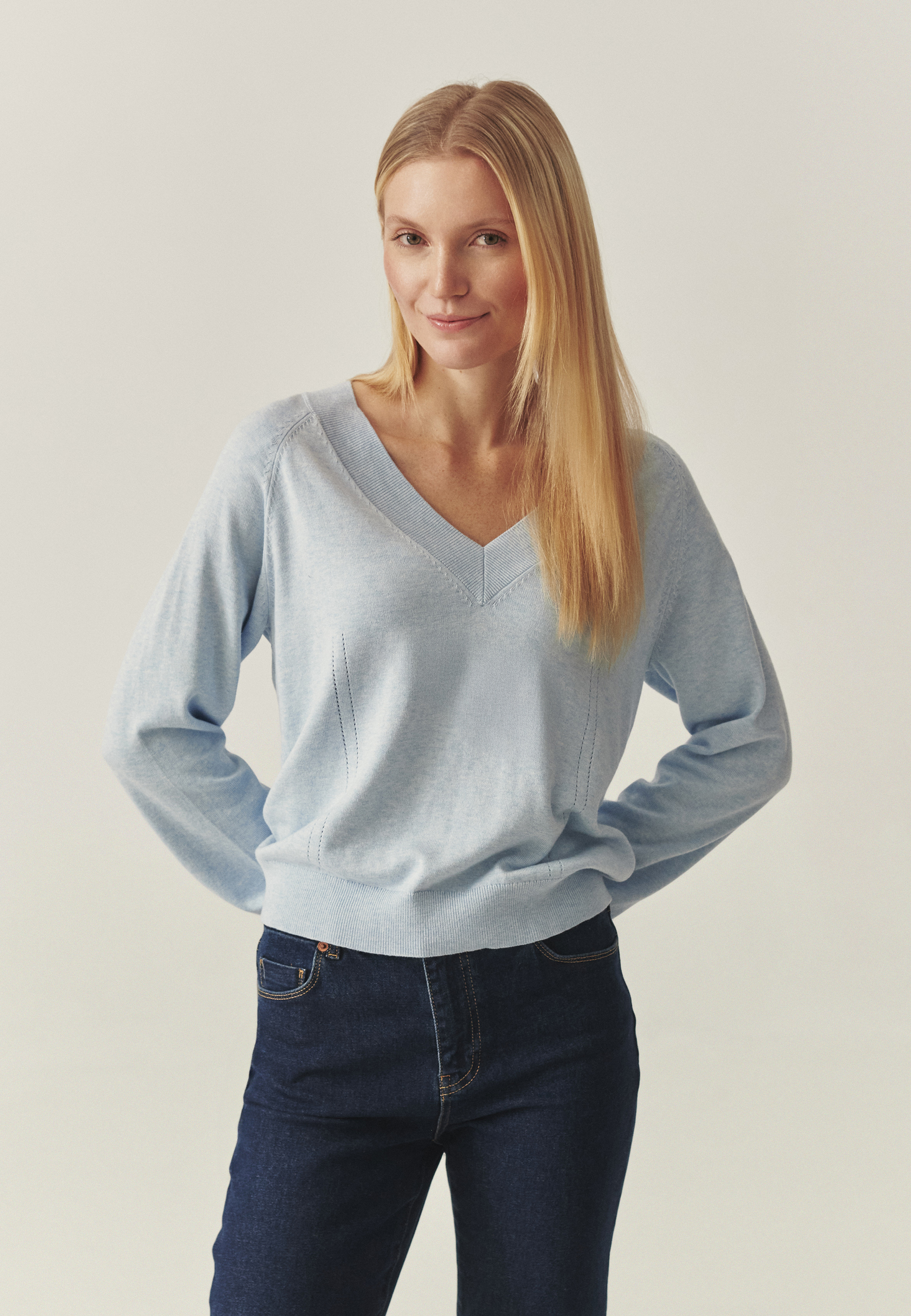 PULOVER OVERSIZE — SABA ALBASTRU 2