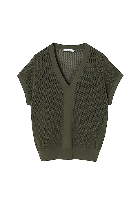PLETENÁ BLŮZA S VISKÓZOU - TALA KHAKI 2