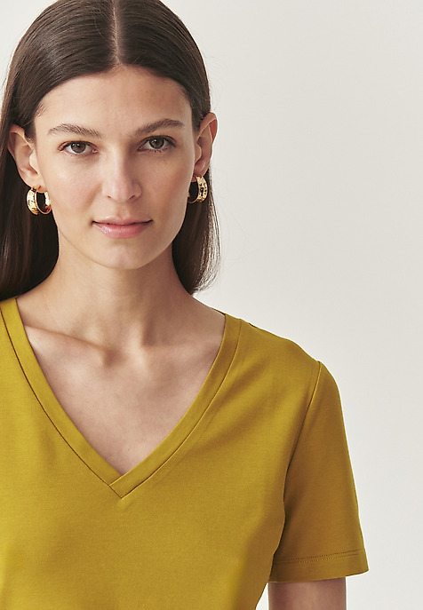 AIRY T-SHIRT WITH COTTON AND MODAL - LISA GREEN 2