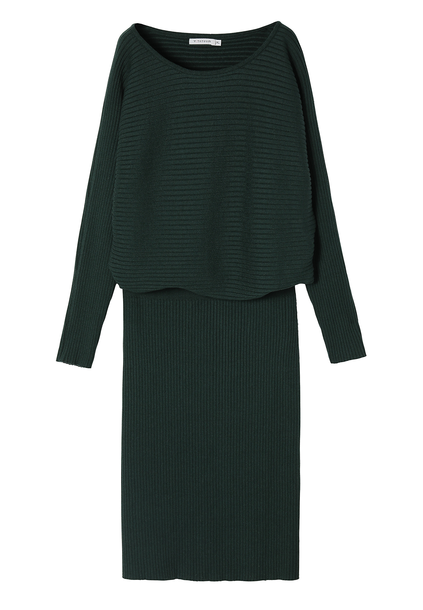 DZIANINOWA SUKIENKA MIDI Z DŁUGIM RĘKAWEM FULINA DZIANINOWA SUKIENKA MIDI Z DŁUGIM RĘKAWEM FULINA ZIELONY 90637