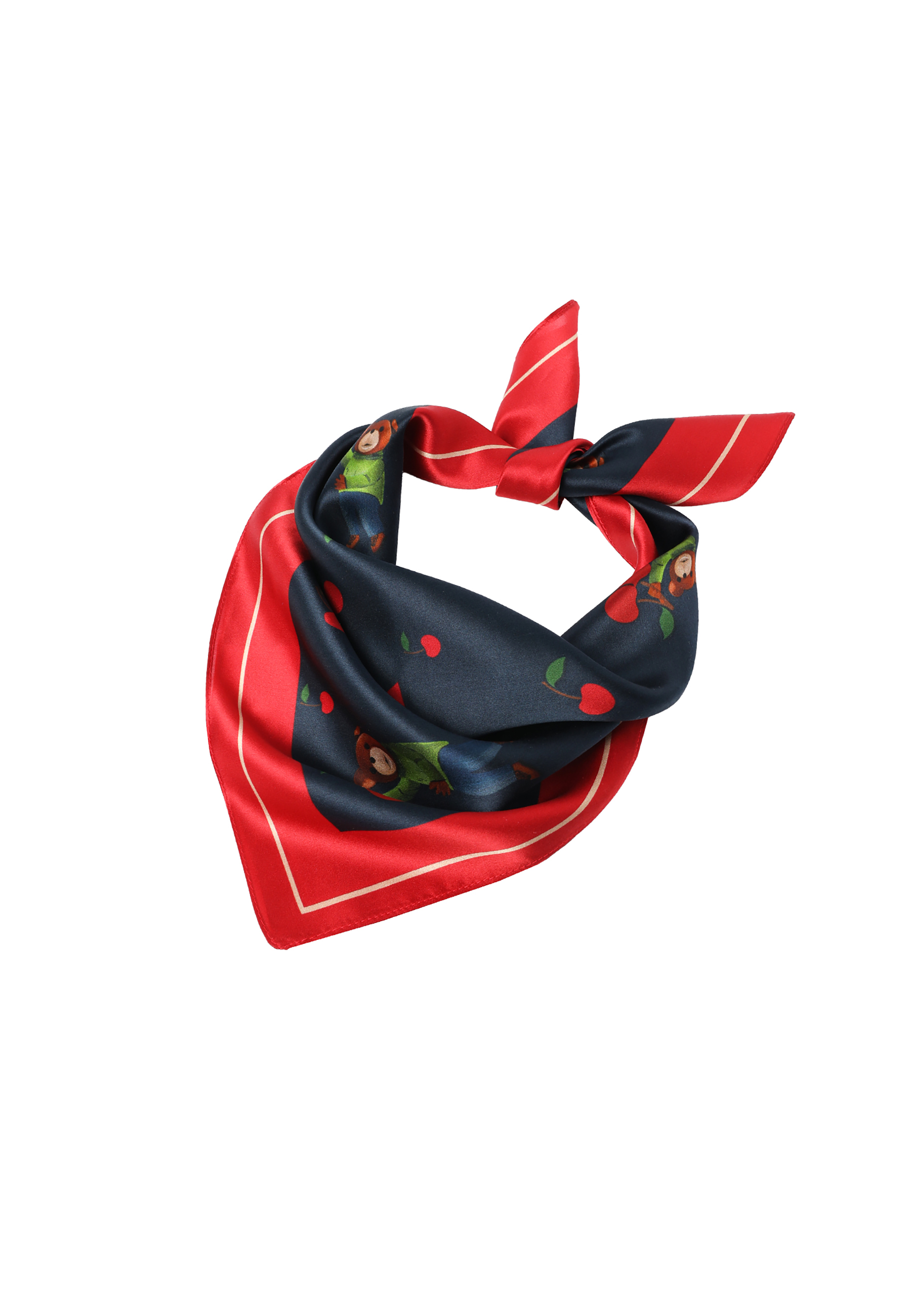 JEDWABNA CHUSTA DAMSKA INSPIROWANA MISIEM USZATKIEM — SILI 1 MULTIKOLOR 2