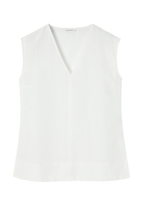SLEEVELESS LINEN BLOUSE - LUIZA ECRU 2