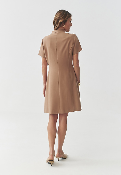 SHORT DRESS WITH ZIP - MANTOKI BEIGE 2