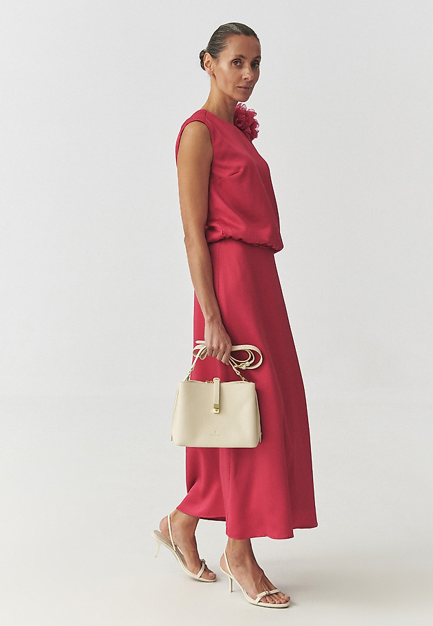 LONG SKIRT WITH SATIN SHEEN - LEJA LONG SKIRT WITH SATIN SHEEN - LEJA CZERWONY 4