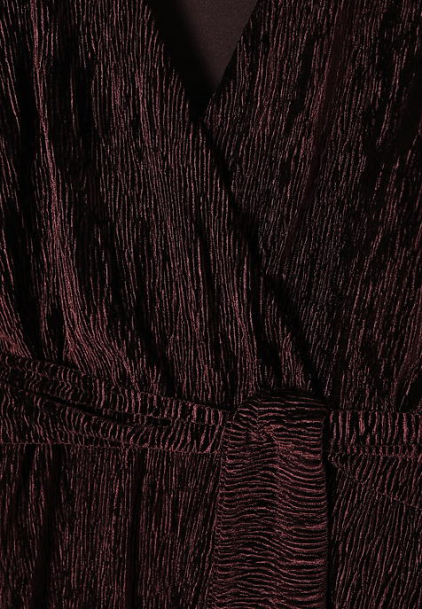 WELUROWA SUKIENKA MIDI - KRESE 1 CZERWONY 2