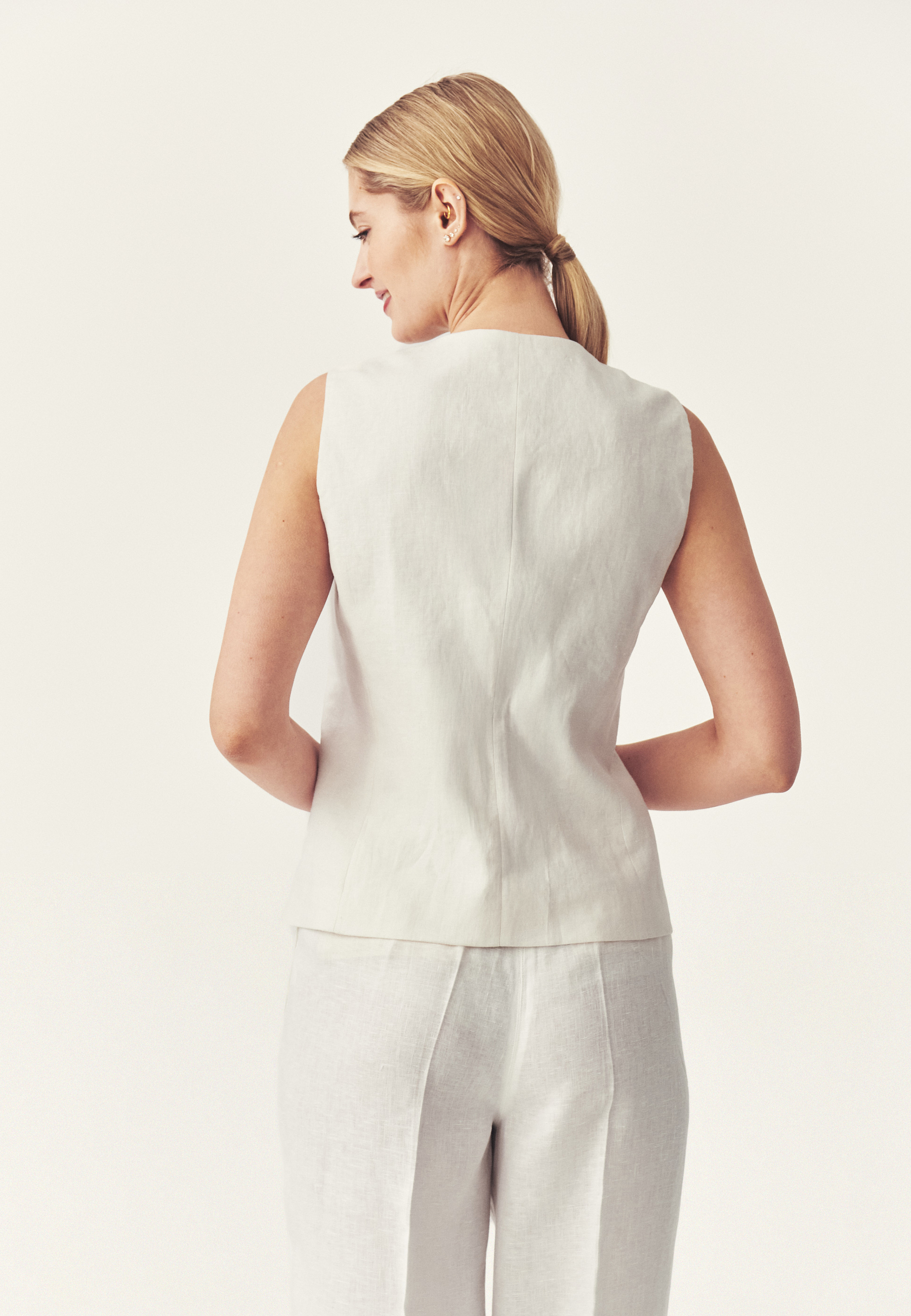 LNIANA KAMIZELKA DAMSKA - LANARETTA ECRU 2