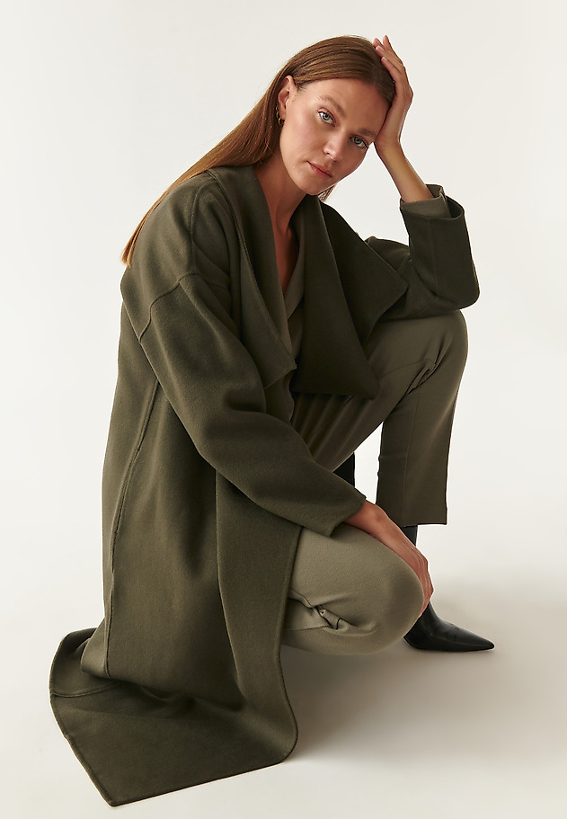 ASYMMETRIC LADIES' COAT BORDO 1 ASYMMETRIC LADIES' COAT BORDO 1 KHAKI 6