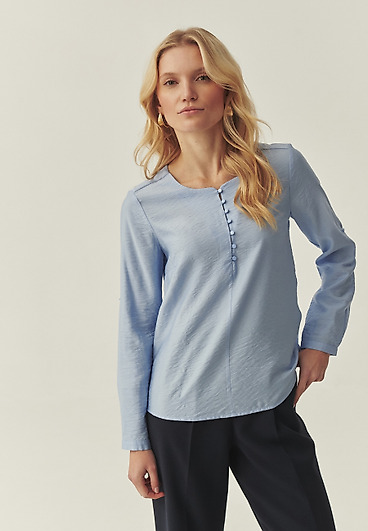 KRESZOWANA BLUZKA Z PODPINANYM RĘKAWEM - TARAMA KRESZOWANA BLUZKA Z PODPINANYM RĘKAWEM - TARAMA