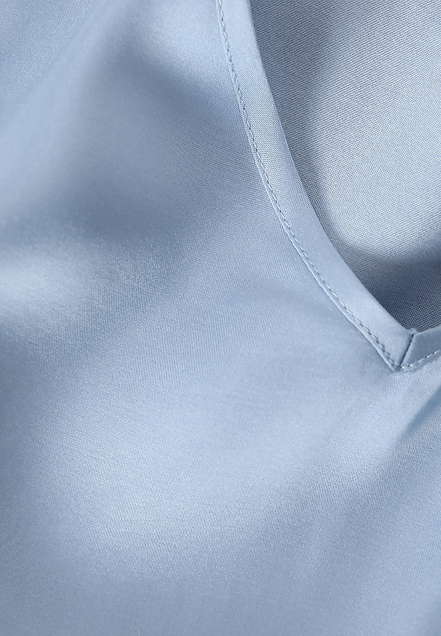 LADIES’ SATIN BLOUSE WITH SHORT SLEEVES - MEKONGA LADIES’ SATIN BLOUSE WITH SHORT SLEEVES - MEKONGA NIEBIESKI 6