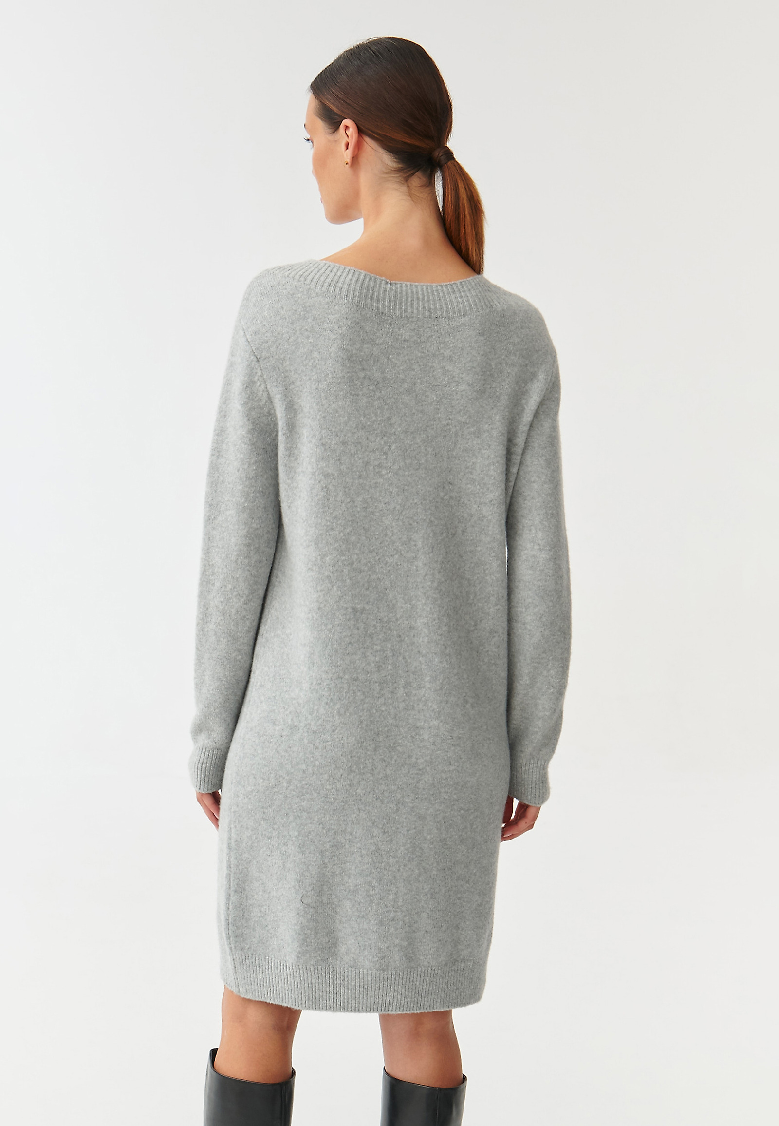 ROCHIE CU MÂNECĂ LUNGĂ, DIN TRICOT DE PULOVER CABI ROCHIE CU MÂNECĂ LUNGĂ, DIN TRICOT DE PULOVER CABI GRI 92008