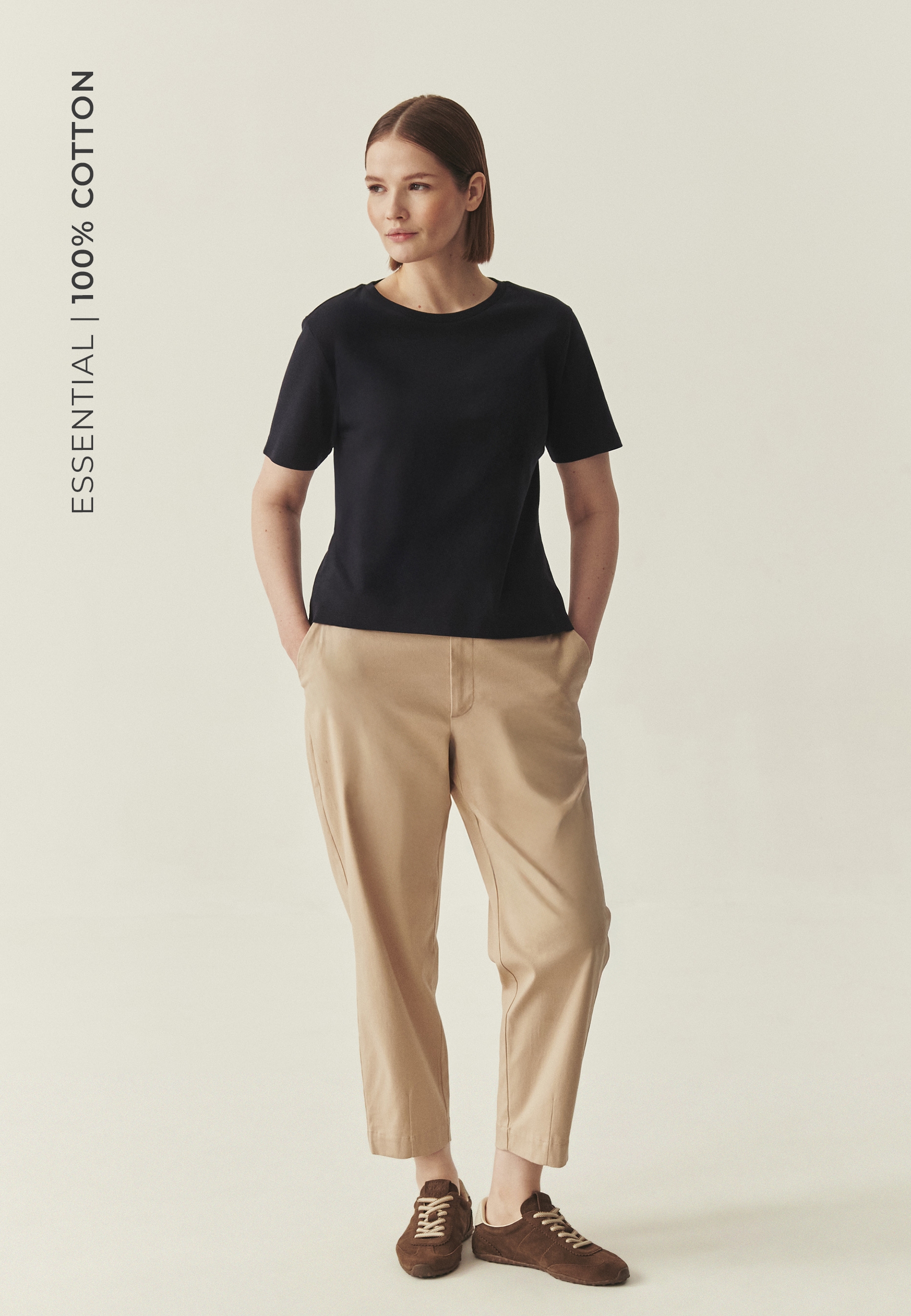 BAWEŁNIANY T-SHIRT Z KRÓTKIM RĘKAWEM - KIRI GRANATOWY 2