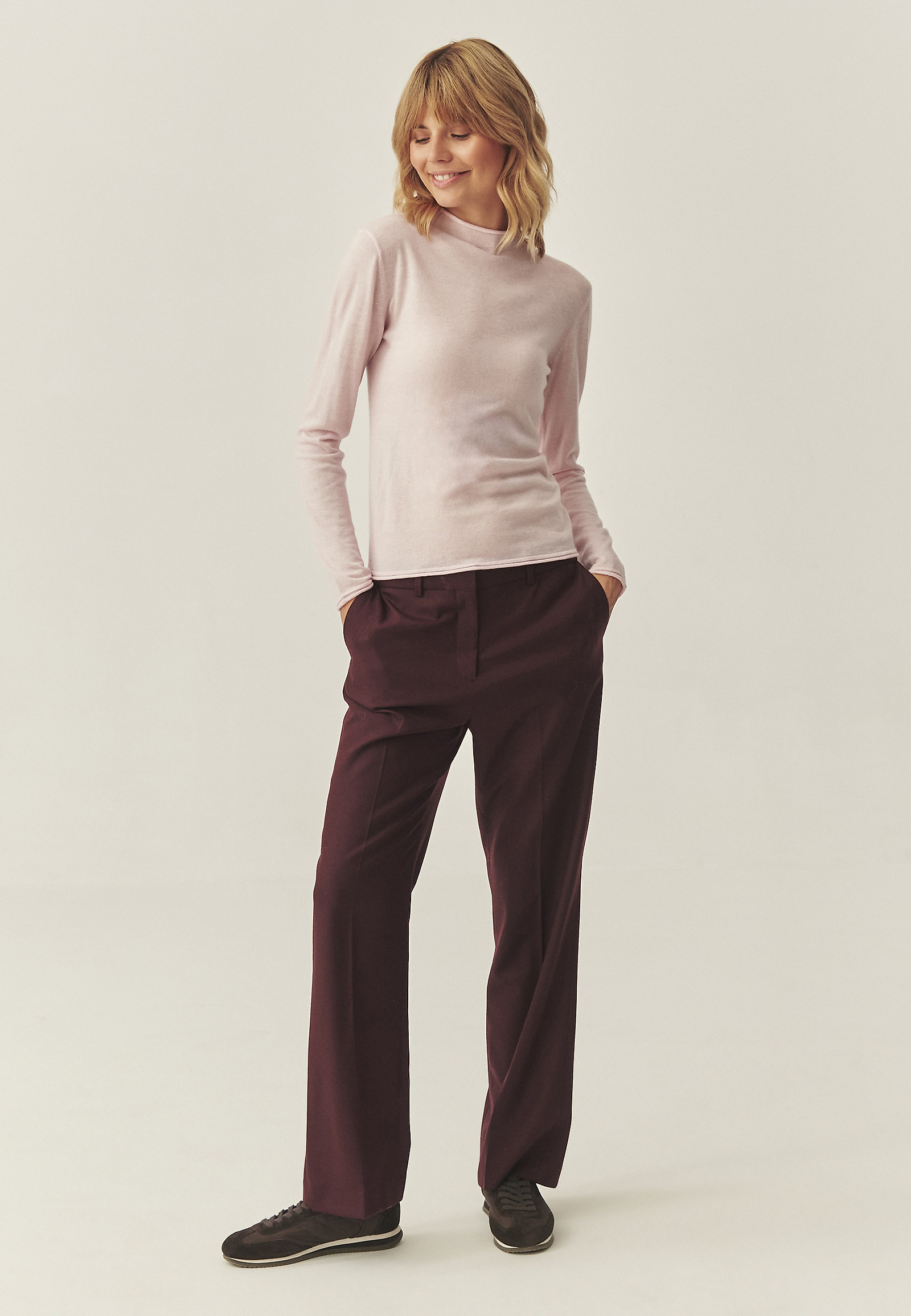 CLASSIC HALF-TIE WITH WOOL BLEND - BROADWAY CLASSIC HALF-TIE WITH WOOL BLEND - BROADWAY PINK 116016