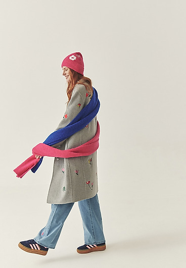 NIEBIESKI SZALIK Z DOMIESZKĄ WEŁNY - BLUNOS NIEBIESKI SZALIK Z DOMIESZKĄ WEŁNY - BLUNOS