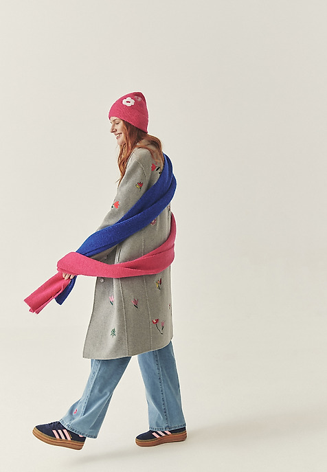 NIEBIESKI SZALIK Z DOMIESZKĄ WEŁNY - BLUNOS NIEBIESKI SZALIK Z DOMIESZKĄ WEŁNY - BLUNOS