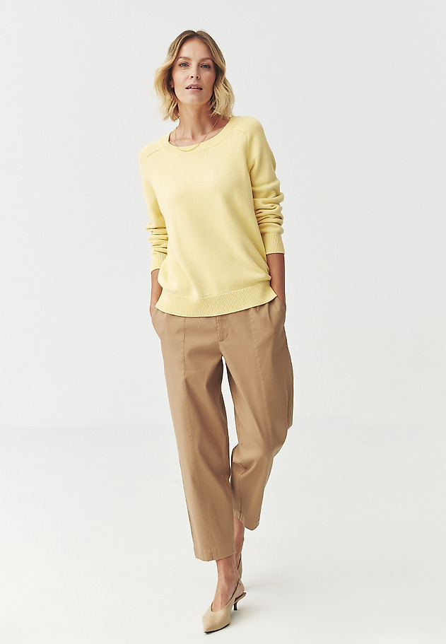 SWETER Z PRZĘDZY BAWEŁNIANO-WISKOZOWEJ — IVY SWETER Z PRZĘDZY BAWEŁNIANO-WISKOZOWEJ — IVY ŻÓŁTY 2