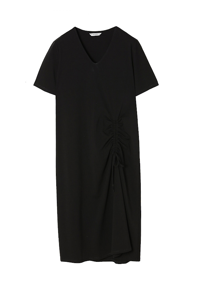LADIES' DRAPED DRESS RIRI LADIES' DRAPED DRESS RIRI CZARNY 6