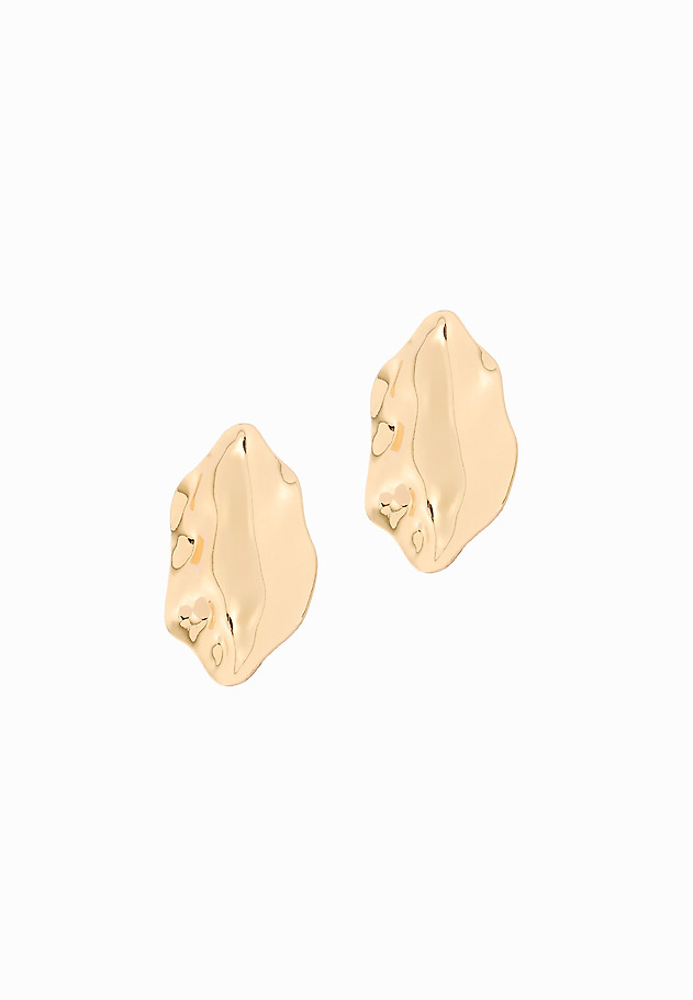 MASSIVE GOLD-COLORED EARRINGS - LANIS MASSIVE GOLD-COLORED EARRINGS - LANIS ZŁOTY 2