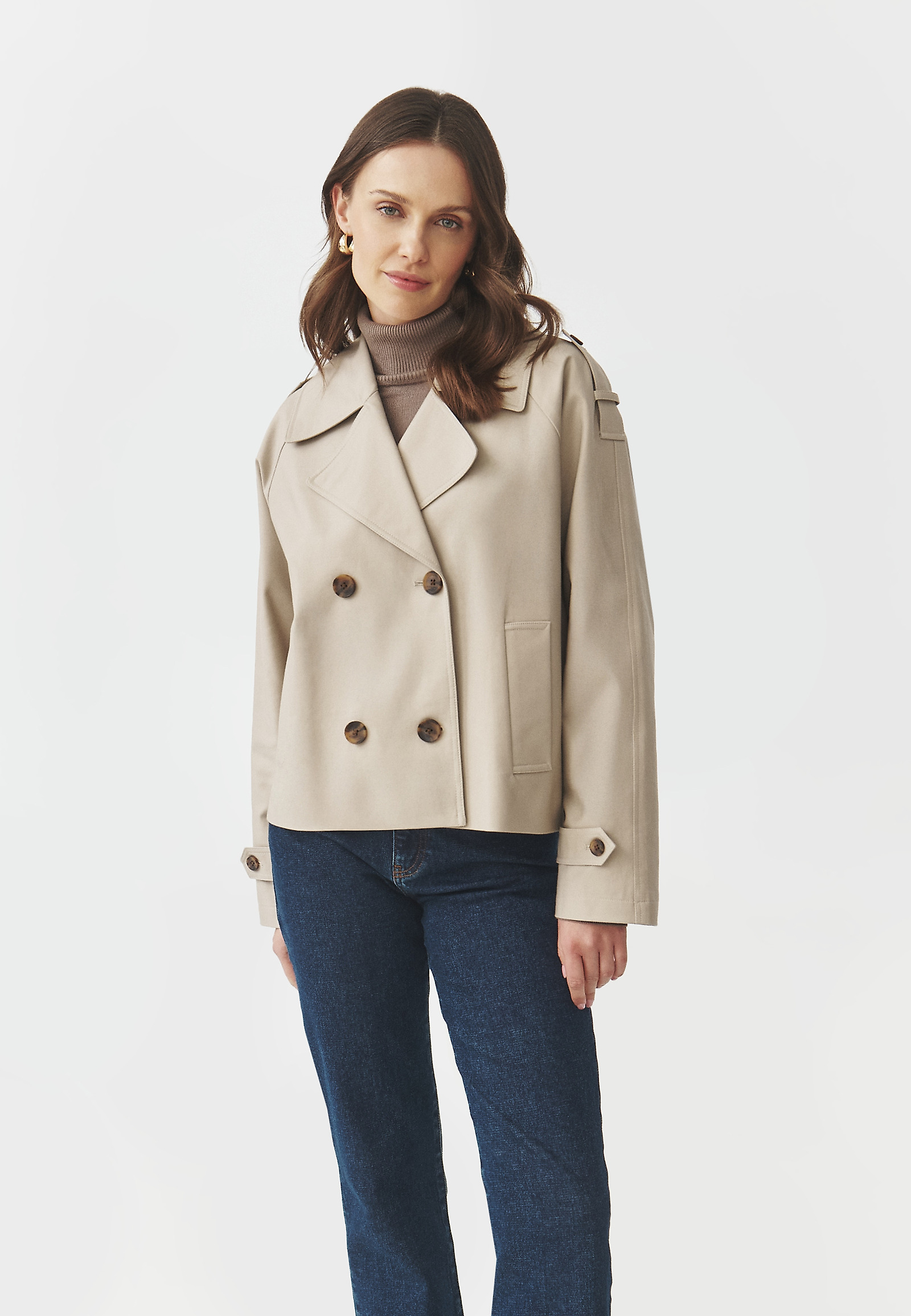 COTTON TRENCH COAT — SERKENI COTTON TRENCH COAT — SERKENI BEIGE 107167