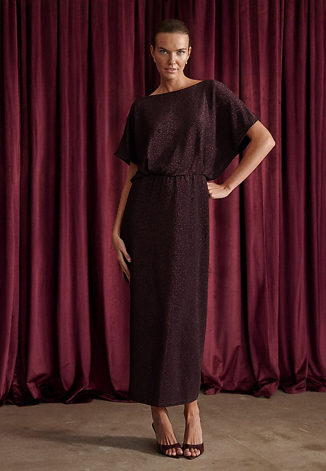 DŁUGA SUKIENKA Z METALICZNYM POŁYSKIEM - KATIE DŁUGA SUKIENKA Z METALICZNYM POŁYSKIEM - KATIE