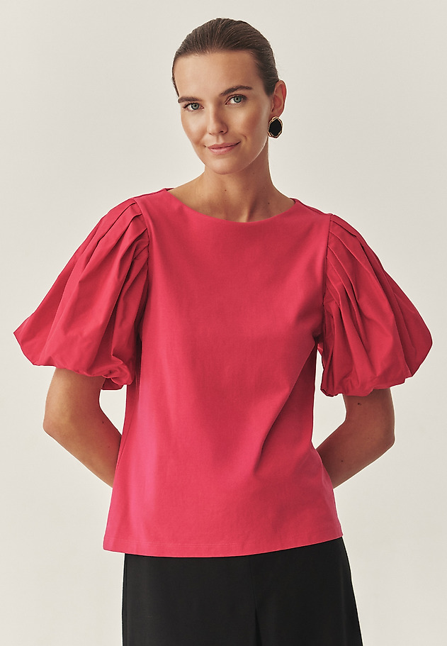 COTTON BLOUSE WITH BALLOON SLEEVES - MENORIA 2 COTTON BLOUSE WITH BALLOON SLEEVES - MENORIA 2 PINK 3